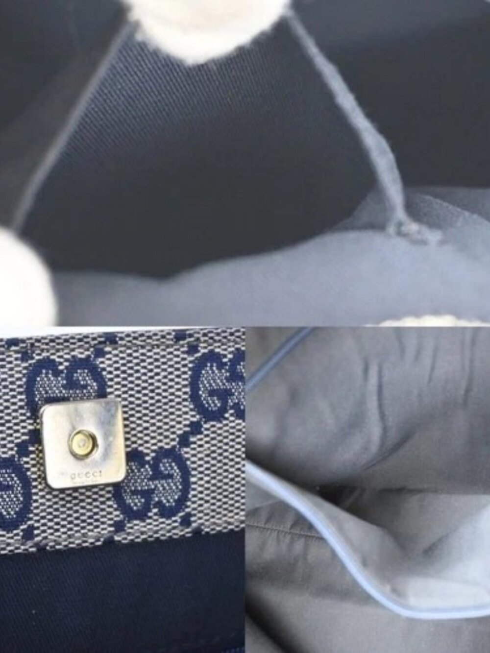 GUCCI Logo GG Pattern Abbey Shoulder Tote Bag Canvas Leather White GHW 34TA557 - Picture 14 of 16